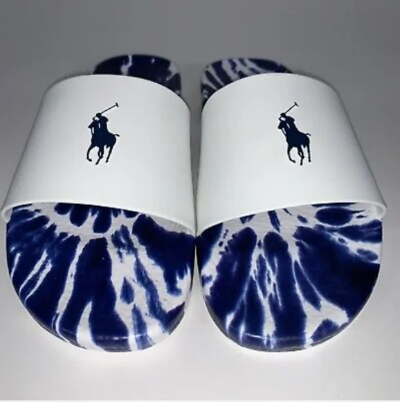 NWOT Men's Ralph Lauren Polo Tie-Dye Slides - Picture 3 of 12